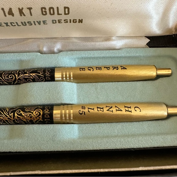 Vintage Arpege + Chanel No. 5 Perfumed Writing Pens - 14k Gold Wrapped - Picture 4 of 8